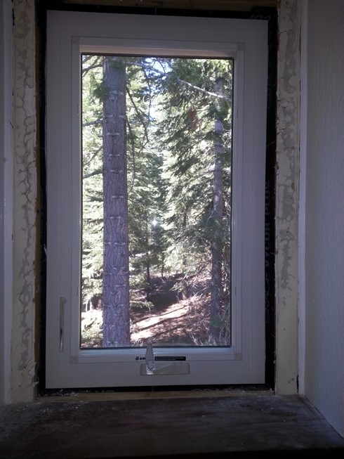 Sample of new windows from the inside with trim to fix. 