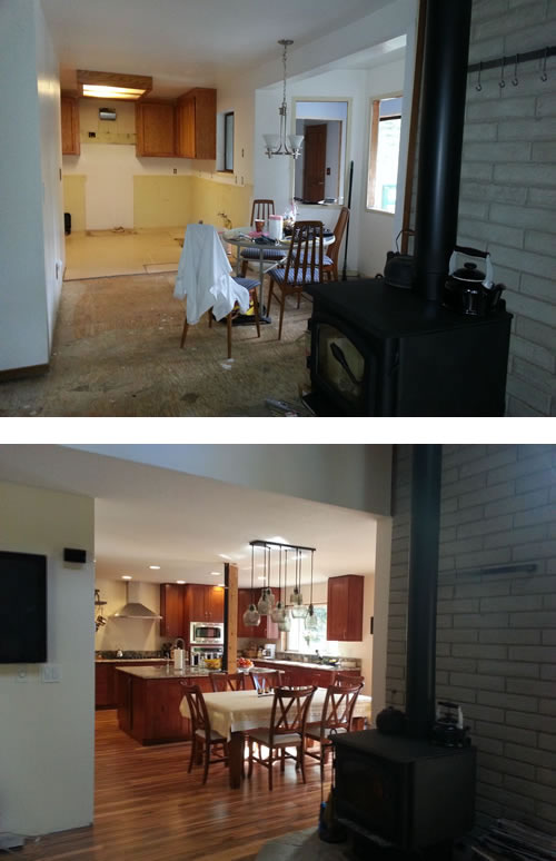 Before and after the remodel